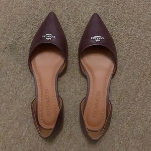 NWOT - Coach Burgundy D’Orsay Flats 💕